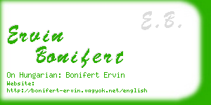 ervin bonifert business card